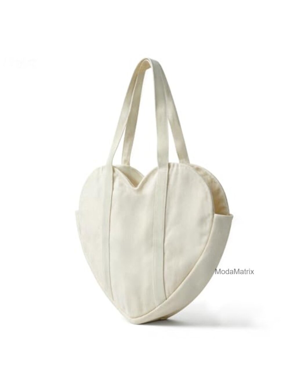 Canvas Tote Bag Heart Shaped Reusable Grocery Shoulder Bag